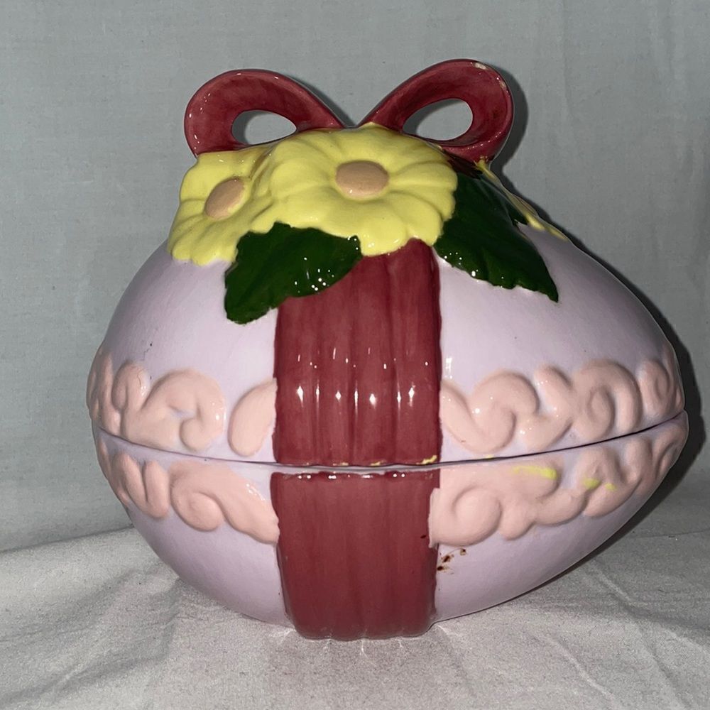 Hand painted ceramic egg